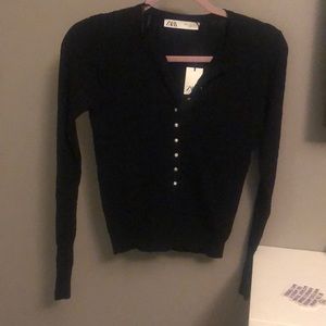 Zara black cardigan size small (NEW W/ TAGS)